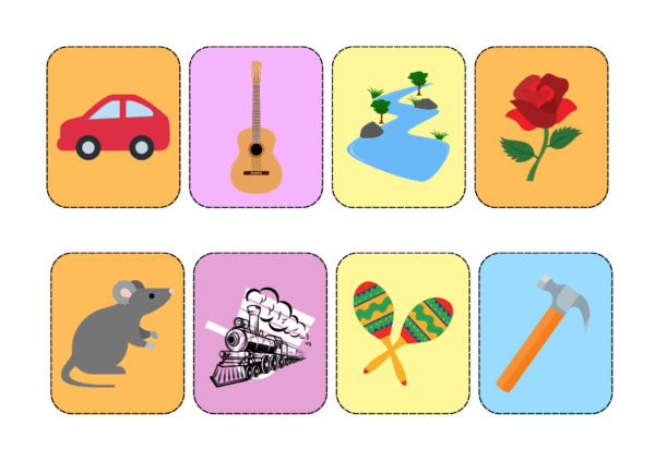 Tarjetas educativas para trabajar la rr y r caric